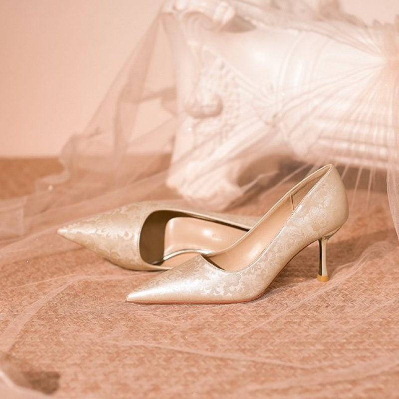 Nišne francuske elegantne visoke potpetice, nove kineske zelene ženske cipele s tankom petom, šiljaste, plitke, za jednu osobu