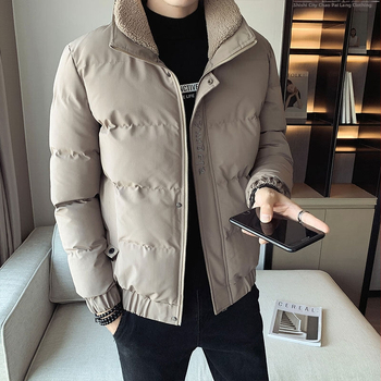 2024 Νέα Μόδα Χειμερινό Κολάρο χωρίς Καπέλο με Βαμβακερό Γέμισμα, Ζεστό Μπουφάν με Βαμβακερή Γέμισμα για Άνδρες