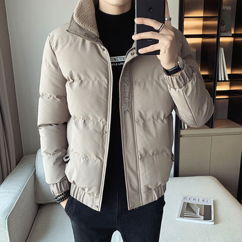 2024 Νέα Μόδα Χειμερινό Κολάρο χωρίς Καπέλο με Βαμβακερό Γέμισμα, Ζεστό Μπουφάν με Βαμβακερή Γέμισμα για Άνδρες