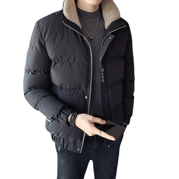 2024 Νέα Μόδα Χειμερινό Κολάρο χωρίς Καπέλο με Βαμβακερό Γέμισμα, Ζεστό Μπουφάν με Βαμβακερή Γέμισμα για Άνδρες