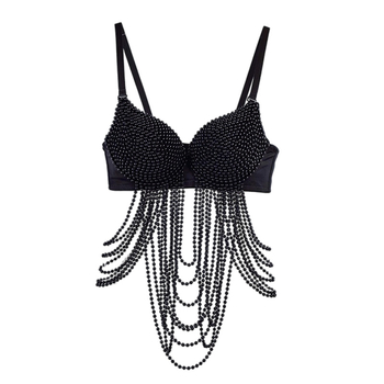 Ευρωπαϊκό και αμερικανικό φεστιβάλ μουσικής νυχτερινών κέντρων σε διασυνοριακό επίπεδο, σέξι σουτιέν με μαργαριτάρια, φούντα ψαροκόκαλο, μόδα, γλυκό πικάντικο ροκ στυλ, νυχιών με χάντρες