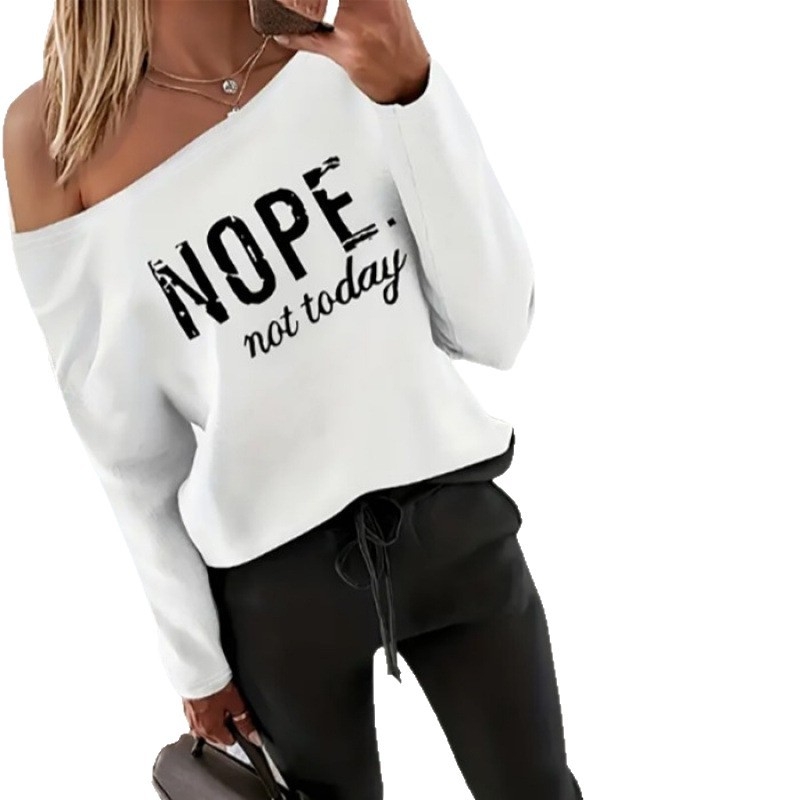 Îmbrăcăminte transfrontalieră Amazon europeană și americană primăvară și toamnă nouă cu o singură linie guler literă imprimare buzunar casual hanorac cu mânecă lungă costum