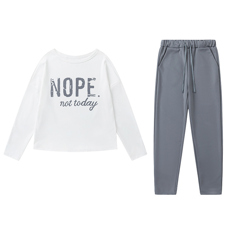 Îmbrăcăminte transfrontalieră Amazon europeană și americană primăvară și toamnă nouă cu o singură linie guler literă imprimare buzunar casual hanorac cu mânecă lungă costum