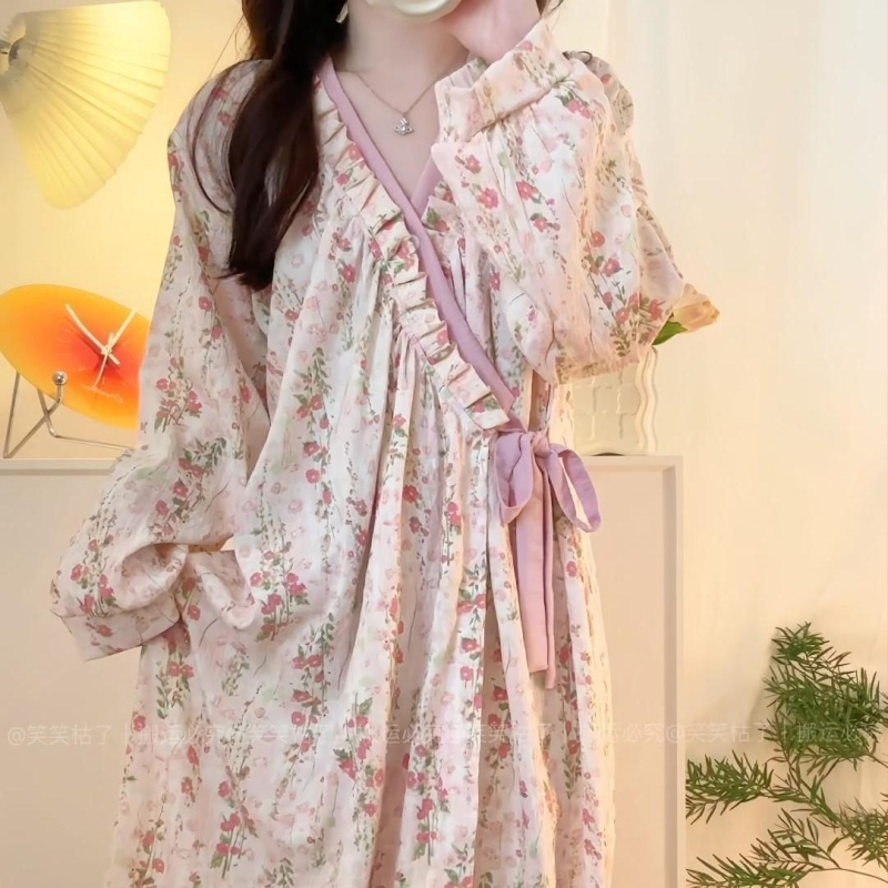 Spavaćica za žene, ljetna tanka, luksuzna trgovina, najprodavanija spavaćica, slatka kućna odjeća, široke nove Monet tregeri