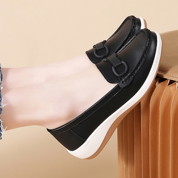 Transfrontaliere plus size 2025 Primăvara Nouă Pantofi de Mamă La Modă Pantofi de Fasole All-match pentru Femei Pantofi de Platformă Non-alunecare Pantofi Casual pentru Femei