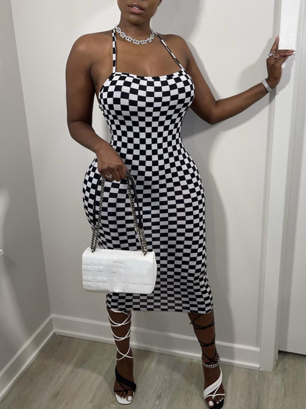 Rochie slim cu imprimeu, fără spate, de pe Amazon AliExpress Europa și Statele Unite, 2024