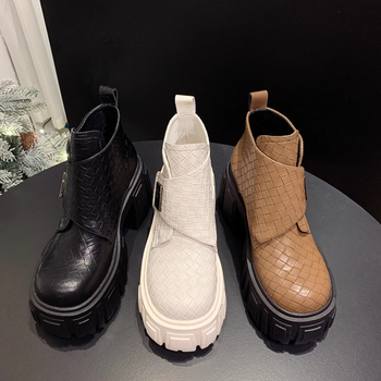 Male ženske super visoke debele pete, platforma, udobne gležnjače za sve stilove, britanske svakodnevne ležerne modne čizme