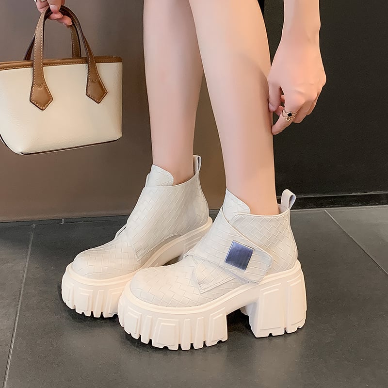 Male ženske super visoke debele pete, platforma, udobne gležnjače za sve stilove, britanske svakodnevne ležerne modne čizme