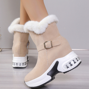 Prekogranične veće veličine čizme za snijeg za žene, nove jesenske i zimske 2024., debele tople pamučne cipele s flis podstavom u europskom i američkom stilu