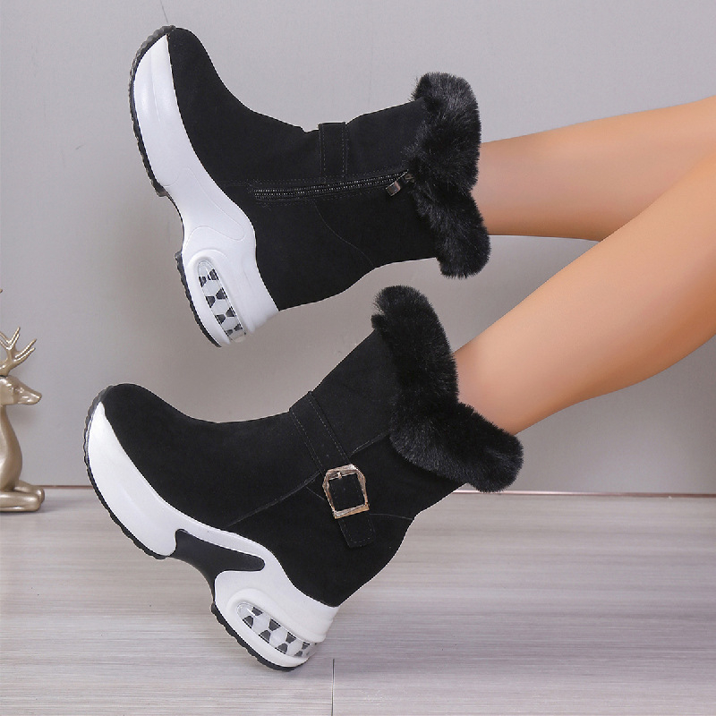 Prekogranične veće veličine čizme za snijeg za žene, nove jesenske i zimske 2024., debele tople pamučne cipele s flis podstavom u europskom i američkom stilu