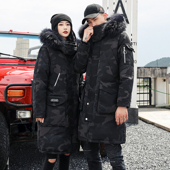 2019 Νέο Χειμερινό Ανδρικό Ρούχο μεσαίου μήκους, μεγάλο γούνινο κολάρο, ανθεκτικό στο κρύο, χονδρικής πώλησης