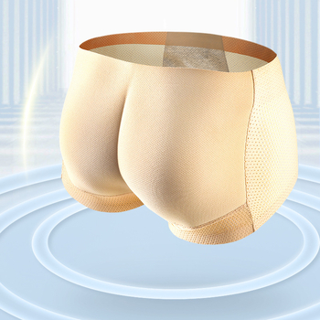 Ανδρικά εσώρουχα ψεύτικων οπίσθιων, επίπεδες μπότες ανύψωσης ισχίων, τεχνητό παχύ σφουγγάρι, ψεύτικο ισχίο, πλήρες ισχίο, ροδακινί, σημεία ισχίου