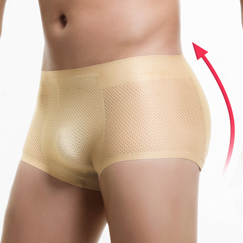 Ανδρικά εσώρουχα ψεύτικων οπίσθιων, επίπεδες μπότες ανύψωσης ισχίων, τεχνητό παχύ σφουγγάρι, ψεύτικο ισχίο, πλήρες ισχίο, ροδακινί, σημεία ισχίου
