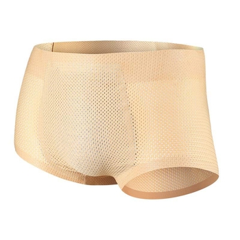 Ανδρικά εσώρουχα ψεύτικων οπίσθιων, επίπεδες μπότες ανύψωσης ισχίων, τεχνητό παχύ σφουγγάρι, ψεύτικο ισχίο, πλήρες ισχίο, ροδακινί, σημεία ισχίου