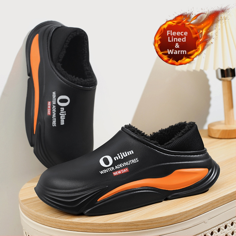 Памучни обувки за двойки, зимни, нов стил, външно носене, топли, с дебела подметка, мъжки обувки с полар, студоустойчиви, чанта с ток, памучни чехли, дамски обувки