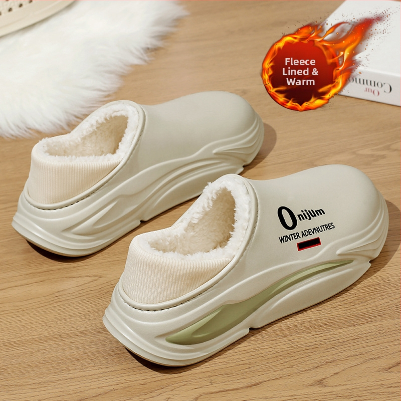 Памучни обувки за двойки, зимни, нов стил, външно носене, топли, с дебела подметка, мъжки обувки с полар, студоустойчиви, чанта с ток, памучни чехли, дамски обувки