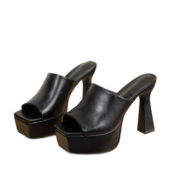 Ψηλοτάκουνες παντόφλες Fish Mouth για γυναίκες, Σανδάλια με χοντρό τακούνι σε μία γραμμή, Νέα καλοκαιρινά γυναικεία παπούτσια, Απλά και μοντέρνα σανδάλια και παντόφλες για εξωτερικές εμφανίσεις