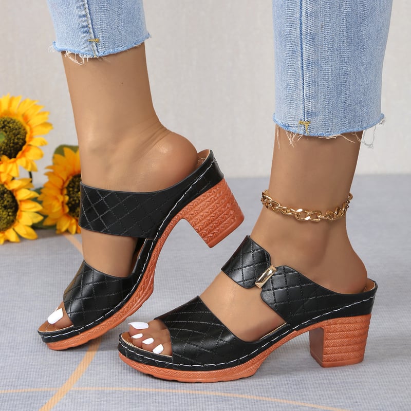 2024 Nove ljetne vanjske ženske cipele s visokom petom, modne ležerne sandale, prekogranične velike veličine, sandale s visokom petom za žene