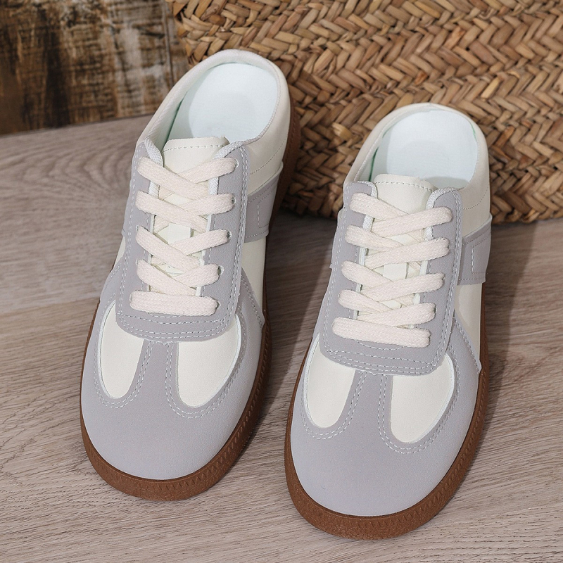 Korejski stil stopala male retro njemačke tenisice za trening 2025. ženske vanjske cipele ljetne nove lijene slip-on Baotou papuče za polovicu, moderne