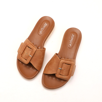 Papuci cu platformă și cataramă pentru femei, purtând sandale de vacanță etnice boeme Amazon transfrontaliere noi pentru vară