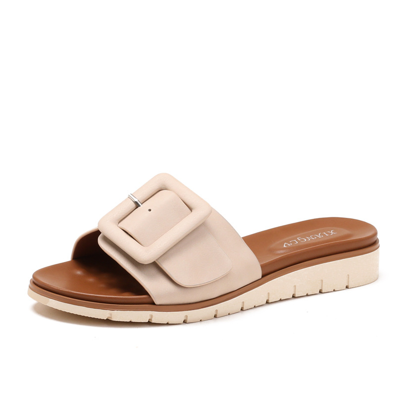 Papuci cu platformă și cataramă pentru femei, purtând sandale de vacanță etnice boeme Amazon transfrontaliere noi pentru vară