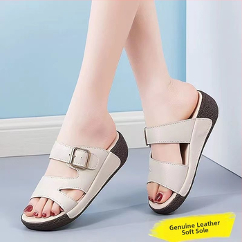 Σανδάλια Woodpecker από γνήσιο μαλακό δέρμα με μαλακή σόλα για γυναίκες το καλοκαίρι του 2024 Νέα μόδα Ευέλικτα ελαφριά αντιολισθητικά γυναικεία πόδια που δεν κουράζονται