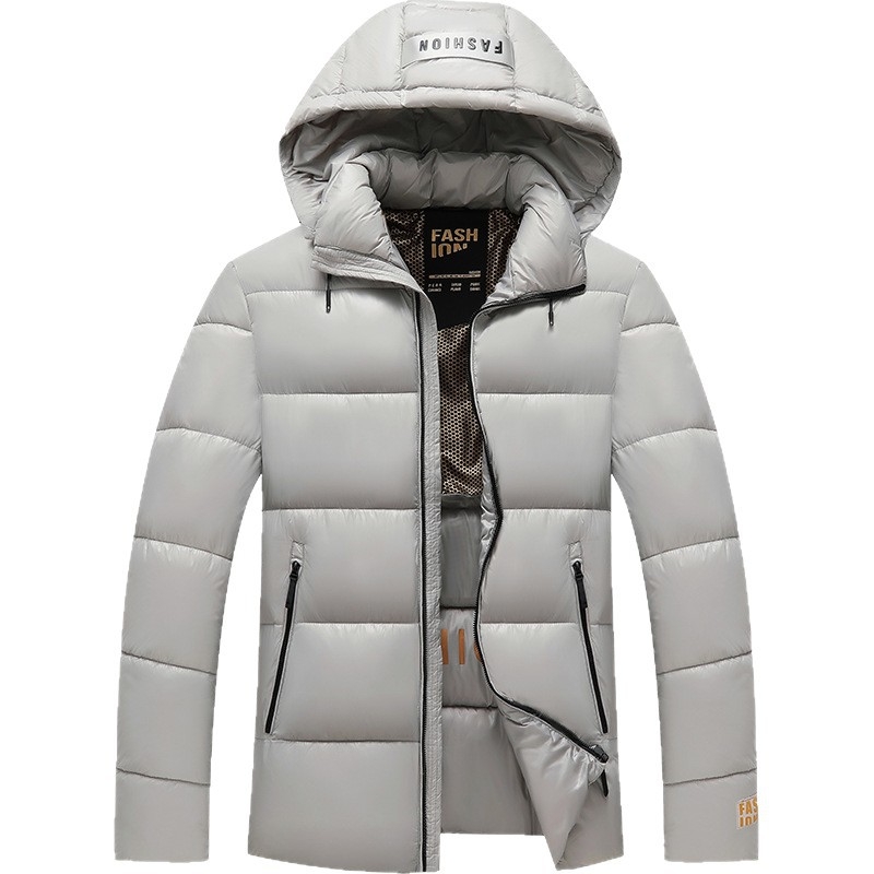 Jachetă de iarnă pentru bărbați, căptușită cu bumbac, cu glugă detașabilă, caldă, căptușită cu bumbac, nouă jachetă transfrontalieră 3D rezistentă la frig, îngroșată, pentru bărbați