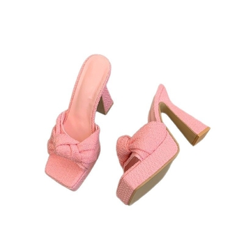 Piiriülesed Euroopa ja Ameerika sussid paksu kontsaga kalasuu seljaga õõnes väliskaubanduse moesandaalid vibuga kandilise ninaga sussid veekindla platvormiga naistele