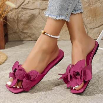 Moderne sandale velike veličine 42 za žene 2025. Nove crvene cvjetne sandale bez rukava za ljeto koje se mogu nositi sa suknjama i sandalama za plažu