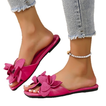 Moderne sandale velike veličine 42 za žene 2025. Nove crvene cvjetne sandale bez rukava za ljeto koje se mogu nositi sa suknjama i sandalama za plažu