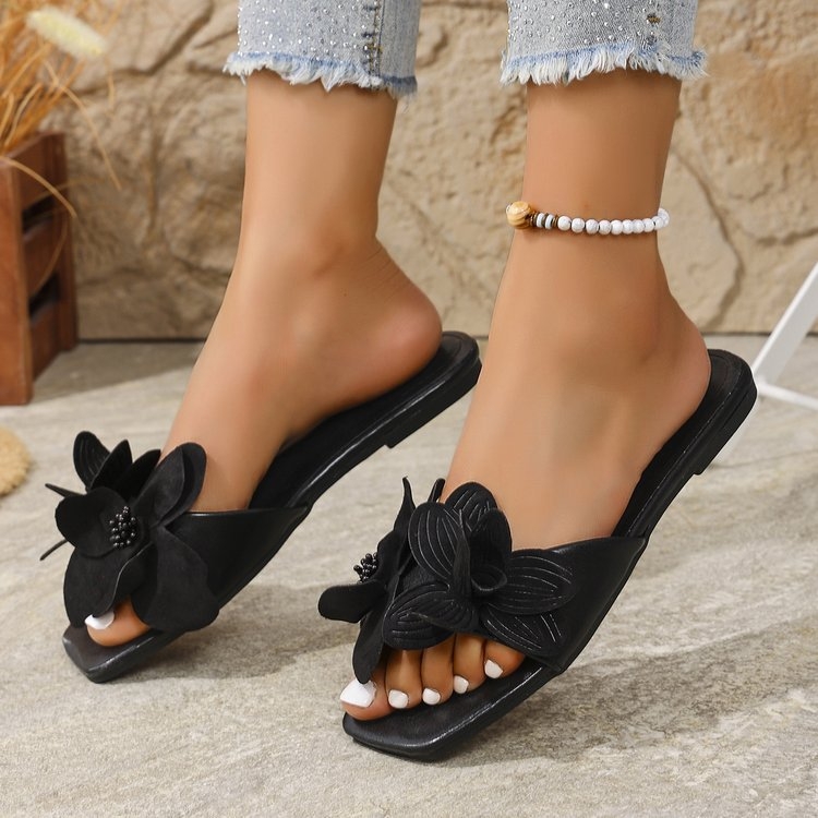 Moderne sandale velike veličine 42 za žene 2025. Nove crvene cvjetne sandale bez rukava za ljeto koje se mogu nositi sa suknjama i sandalama za plažu