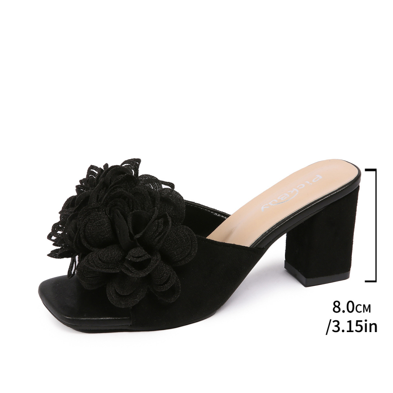 Cvjetne papuče za žene koje možete nositi u vilinskom stilu 2024. Nove prekogranične modne ravne papuče, ljetne ružičaste sandale