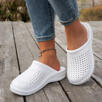 Lauko moteriškos šlepetės, vieno dydžio, storo padu, vasariniai, nauji slaugytojų viršutiniai drabužiai, madingi moteriški batai, balti batai