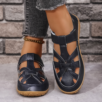 Διασυνοριακά Γυναικεία Παπούτσια Μεγάλων Μεγεθών Άνοιξη και Καλοκαίρι 2025, Casual Hollow Sandals, Γυναικεία Σανδάλια Baotou New Outdoor Wear Velcro