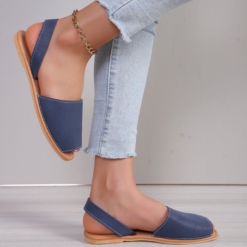 Μεγάλα σανδάλια με ανοιχτή πλάτη και άδειο φλατ casual 2024, νέα γυναικεία παπούτσια με λουράκι στην πλάτη, ανεξάρτητα σανδάλια θαλάσσης, χονδρικής