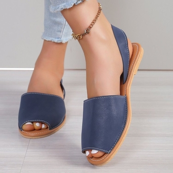 Μεγάλα σανδάλια με ανοιχτή πλάτη και άδειο φλατ casual 2024, νέα γυναικεία παπούτσια με λουράκι στην πλάτη, ανεξάρτητα σανδάλια θαλάσσης, χονδρικής