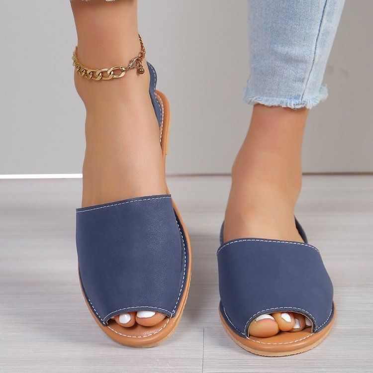 Velike ravne ležerne sandale s otvorenim prstima i stražnjim dijelom, nove ženske cipele s remenčićem na leđima iz 2024., neovisne sandale za plažu, veleprodaja