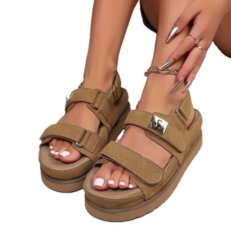 Vanjska trgovina plus size platforme sandale za žene 25 ljetnih novih antilop čičak europskih i američkih gornjih rimskih sandala ženske cipele
