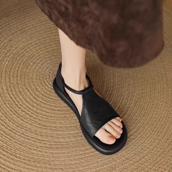 Γυναικεία φλατ σανδάλια με μαλακή σόλα, καλοκαίρι, ρετρό, 2025, νέα, άνετα, απλά, ρούχα, σανδάλια θαλάσσης, χονδρική