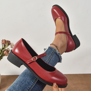 2025 Άνοιξη Νέα Μεγάλα Μεγέθη Παπούτσια Εξωτερικού Εμπορίου για Γυναίκες, Ευρωπαϊκή και Αμερικανική Εξωτερική Ρούχα, Χοντρό Τακούνι, Χαμηλό Τακούνι, Γυναικεία Παπούτσια Εργασίας