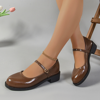 2025 Άνοιξη Νέα Μεγάλα Μεγέθη Παπούτσια Εξωτερικού Εμπορίου για Γυναίκες, Ευρωπαϊκή και Αμερικανική Εξωτερική Ρούχα, Χοντρό Τακούνι, Χαμηλό Τακούνι, Γυναικεία Παπούτσια Εργασίας