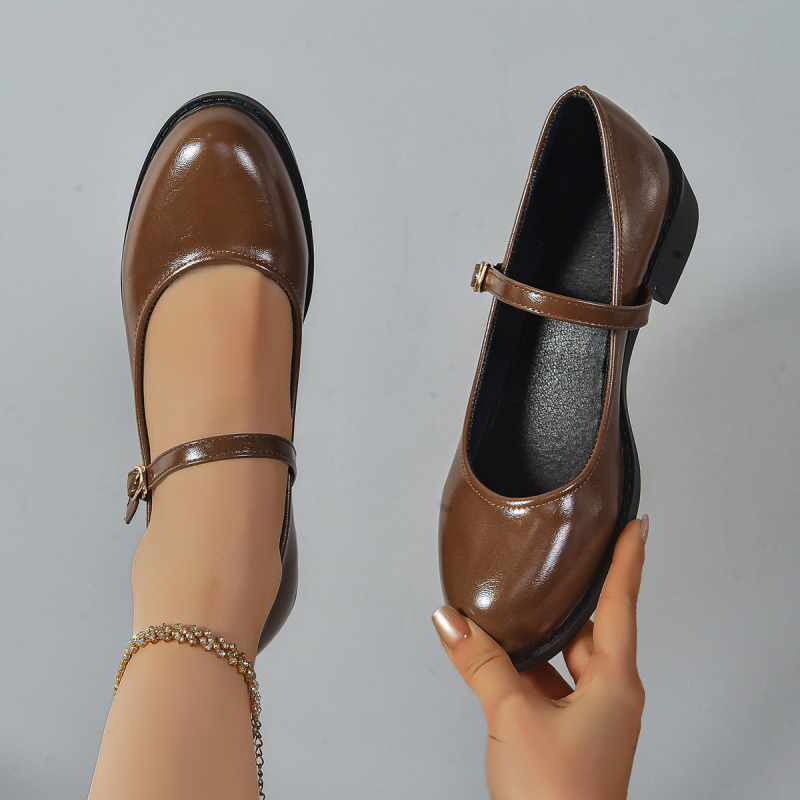 Proljetne nove ženske cipele za vanjsku trgovinu iz 2025., velike veličine, s kopčom, za vanjsku trgovinu, za vanjsku upotrebu, za vanjsku upotrebu, s debelom petom, niskom petom, za radne cipele