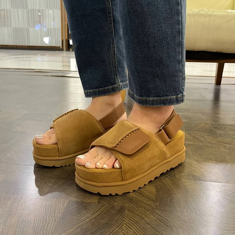 Sandale de plajă pentru femei, cu talpă groasă, cu cataramă pentru comerț exterior sporită, cu gură de pește și cârlig, de vară, casual, noi, cu un singur strat