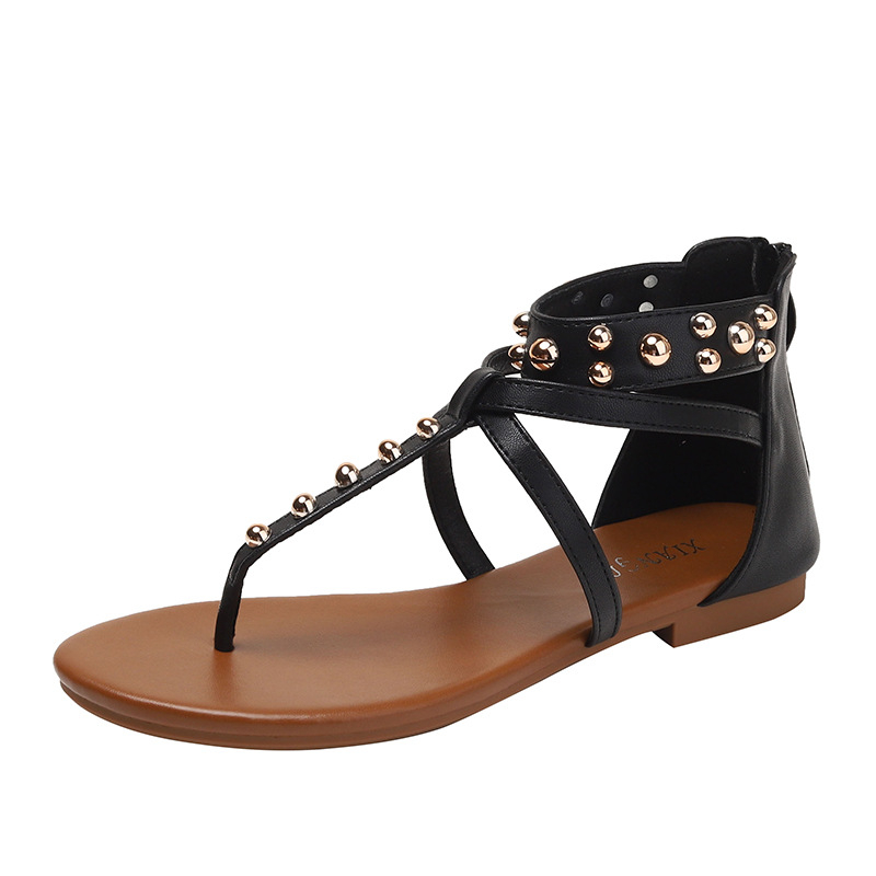 Prekogranične europske i američke ženske sandale 2025. Ljetni odmor na moru, nove retro ležerne modne rimske cipele 338-145