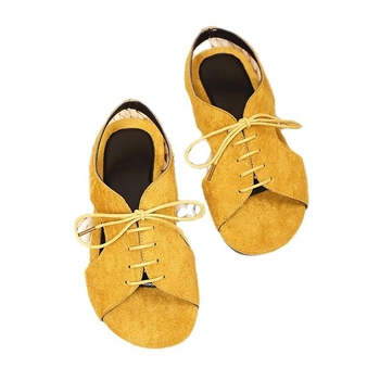 Καλοκαιρινά, νέα κορεάτικα σανδάλια ψαριού σουέτ με κορδόνια και ανοιχτά δάχτυλα, άνετα και άνετα για γυναίκες, έτοιμα προς πώληση