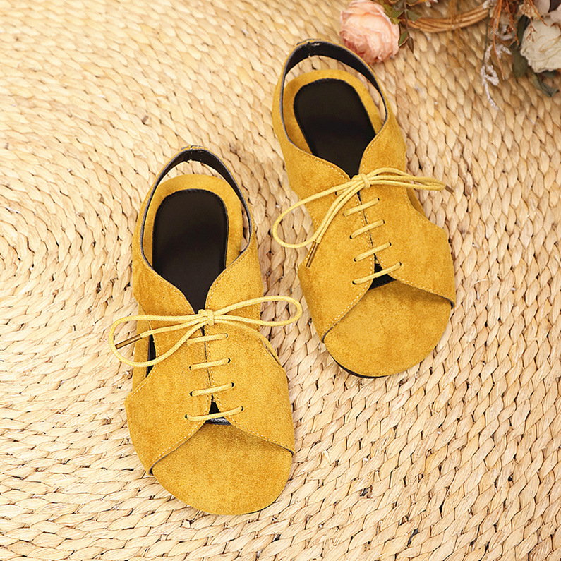 Sandale de damă confortabile, cu vârf plat și gură de pește, în stil coreean, vara 2025, gata de vânzare