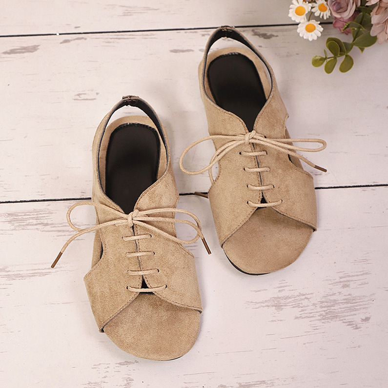 Sandale de damă confortabile, cu vârf plat și gură de pește, în stil coreean, vara 2025, gata de vânzare