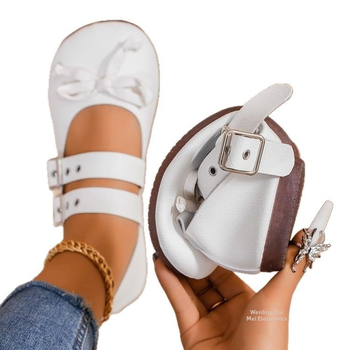 Εξωτερικό Εμπόριο Ιαπωνίας και Νότιας Κορέας για μεγάλα μεγέθη, φλατ παπούτσια με αγκράφα ζώνης με στρογγυλή κεφαλή, διασυνοριακά, νέα παπούτσια σκαφών με ρηχό στόμα, αναπνεύσιμα και χαλαρά