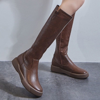 Naiste pikad saapad 2023. aasta uued kevad- ja sügissaapad, aga põlvega nahast saapad, lamedad rüütlisaapad, salendavad kõrged saapad naistele