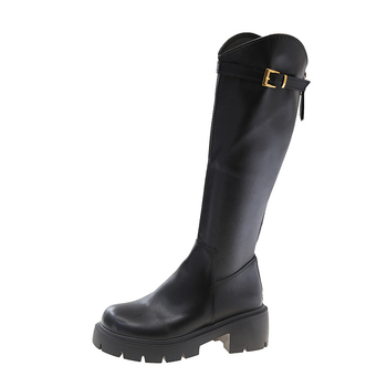 Toamna 2024, cizme noi cu talpă groasă, la modă, cu tub lung, elasticitate sporită, cu cataramă cilindrică, cizme Joker pentru copii, en-gros